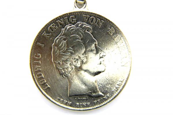 Silbermünze/ Münzanhänger - Zehn eine feine Mark - Ludwig I. Koenig von Bayern 1832 - Otto Prinz von Bayern Griechenlands erster König